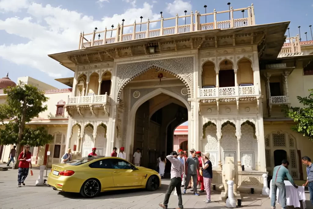Luxury Car BMW M4 Entering in the City Palace Jaipur