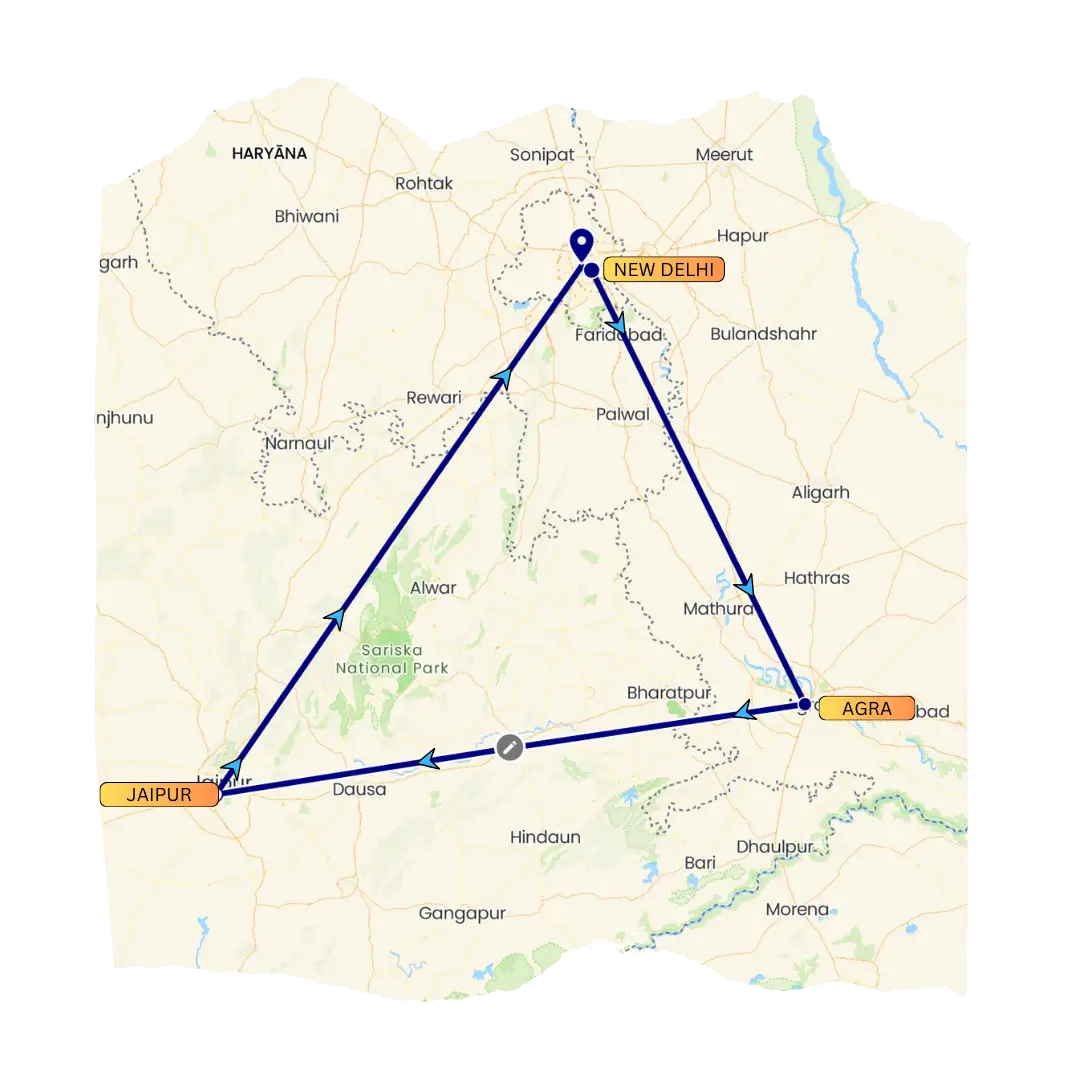 Golden Triangle Tour Map