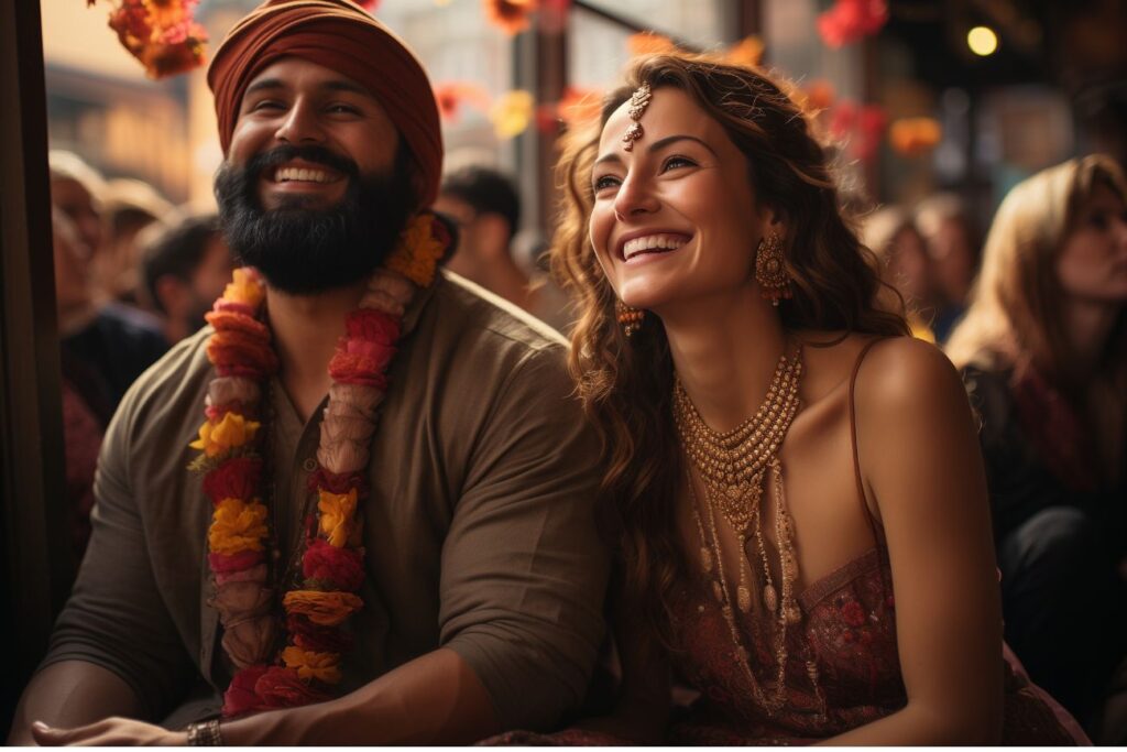 portrait indian tourist celebrating and enjoyng baisakhi festival