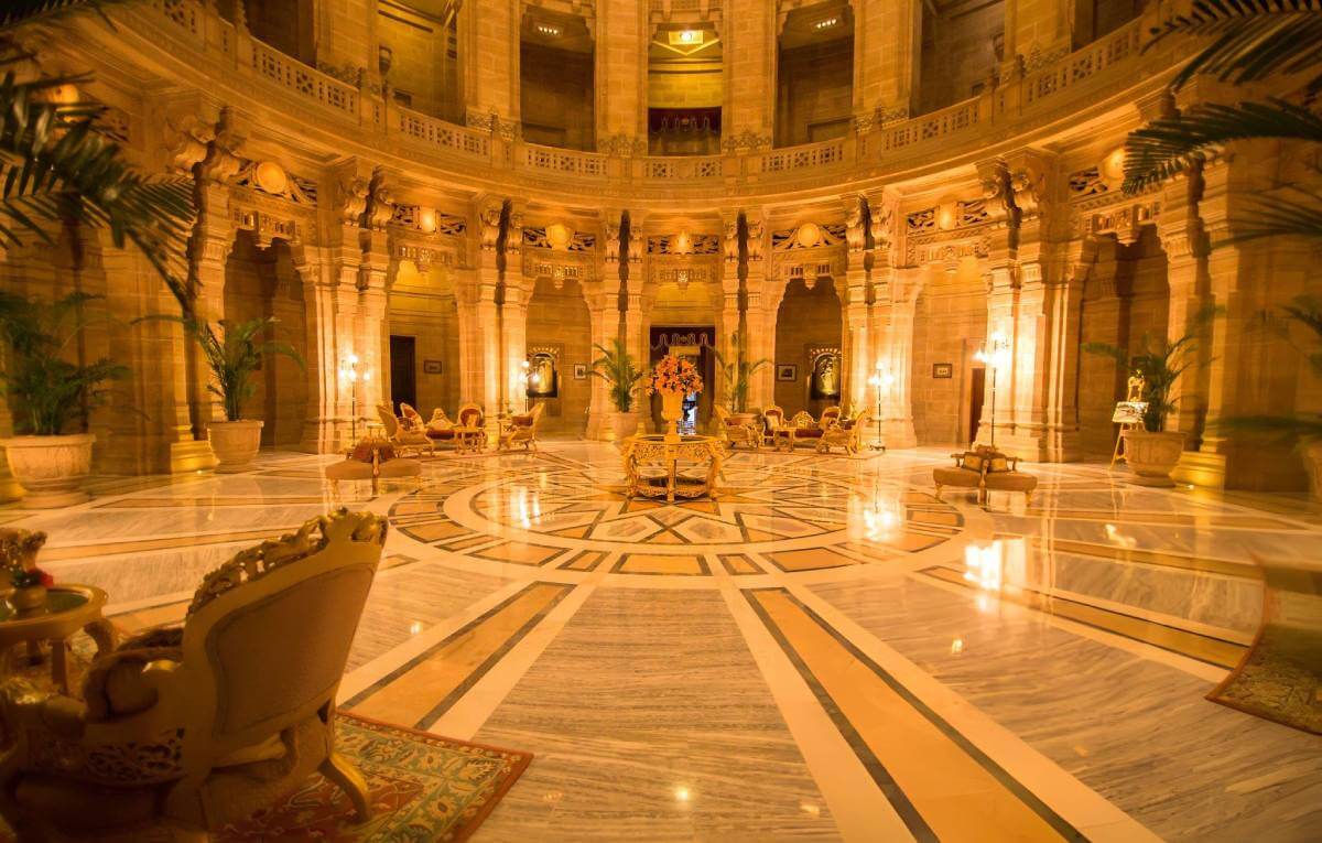 Inside view of umed bhawan palace, popular destination wedding palace of jodhpur rajasthan india